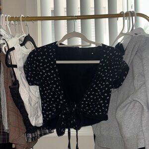 Floral Black Women's Top